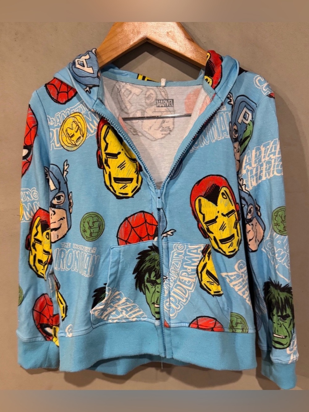 Posh Peanut Marvel Heroes Bamboo Terry Zippered Hoodie Jacket size 5/6